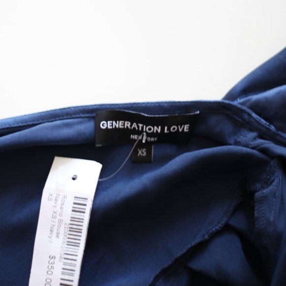 BNWT Generation Love Rosario Silk One Shoulder Top in Navy, Sz. XS/US 2, RRP$350 - Picture 5 of 5